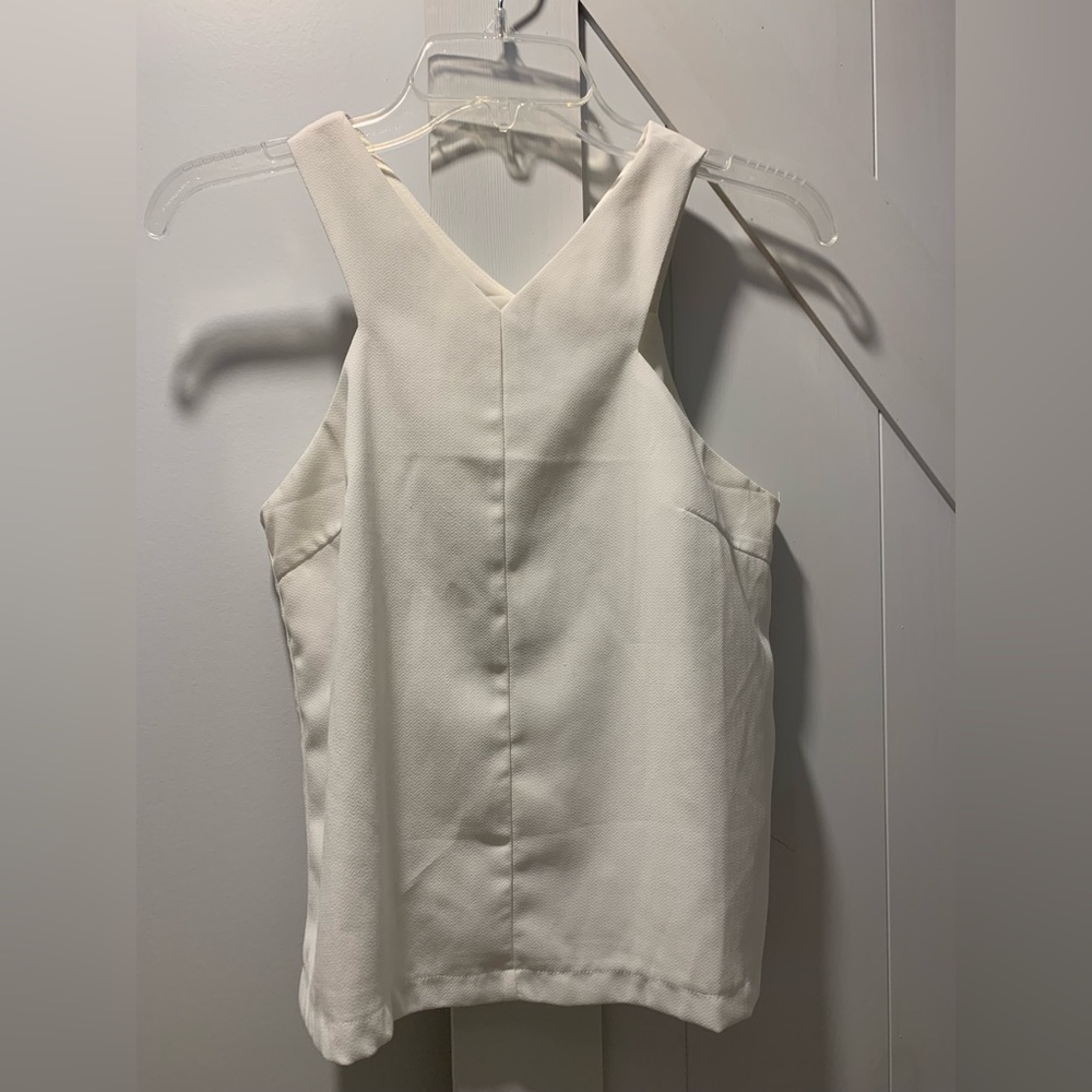 Forever 21 V-Neck Sleeveless Top, White